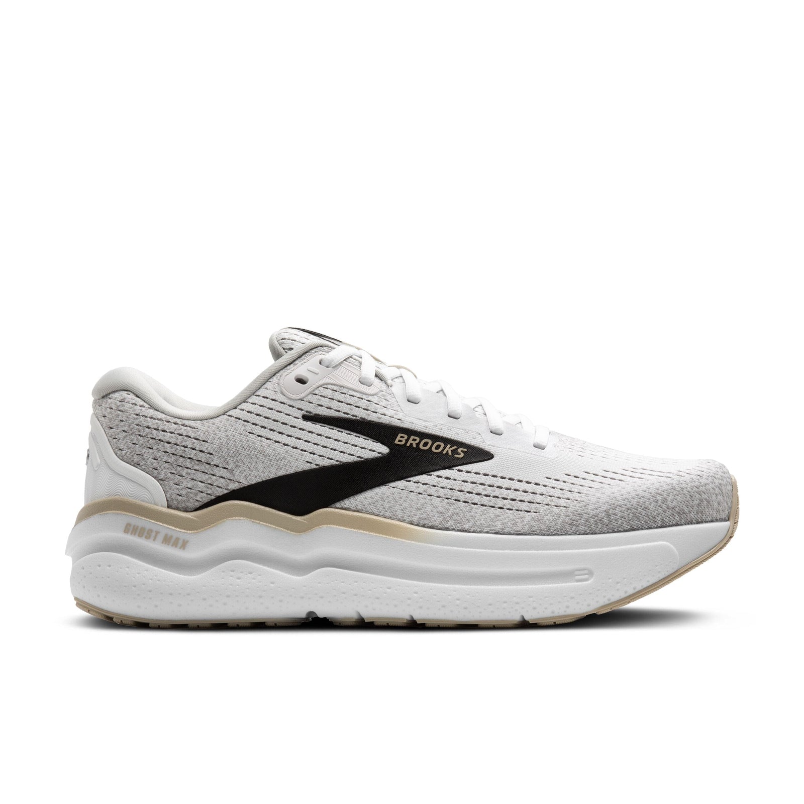 Brooks Men's Ghost Max 2 Road Running Shoes White/Pelican/Oyster Medium (D) US 8.5
