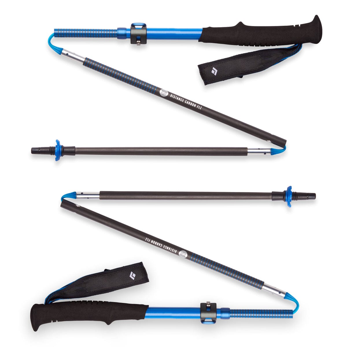 Black Diamond Distance Carbon FLZ Trekking Poles 2022 Ultra Blue 95-110cm 