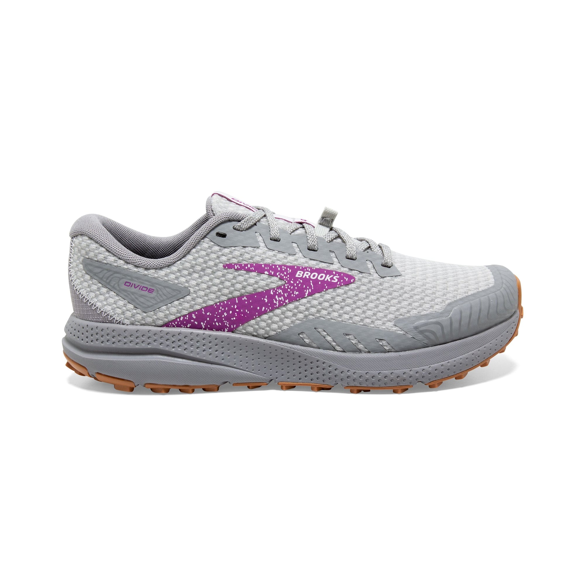 Brooks Women's Divide 4 Trail Running Shoes Alloy/Oyster/Violet US 6.5 