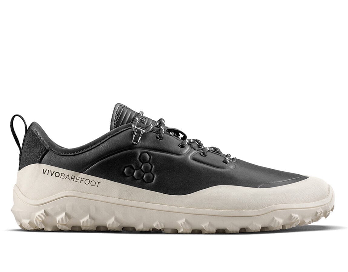 Vivobarefoot Tracker Leather AT Low Mens Barefoot Shoes Obsidian/White US 9 EU 42 