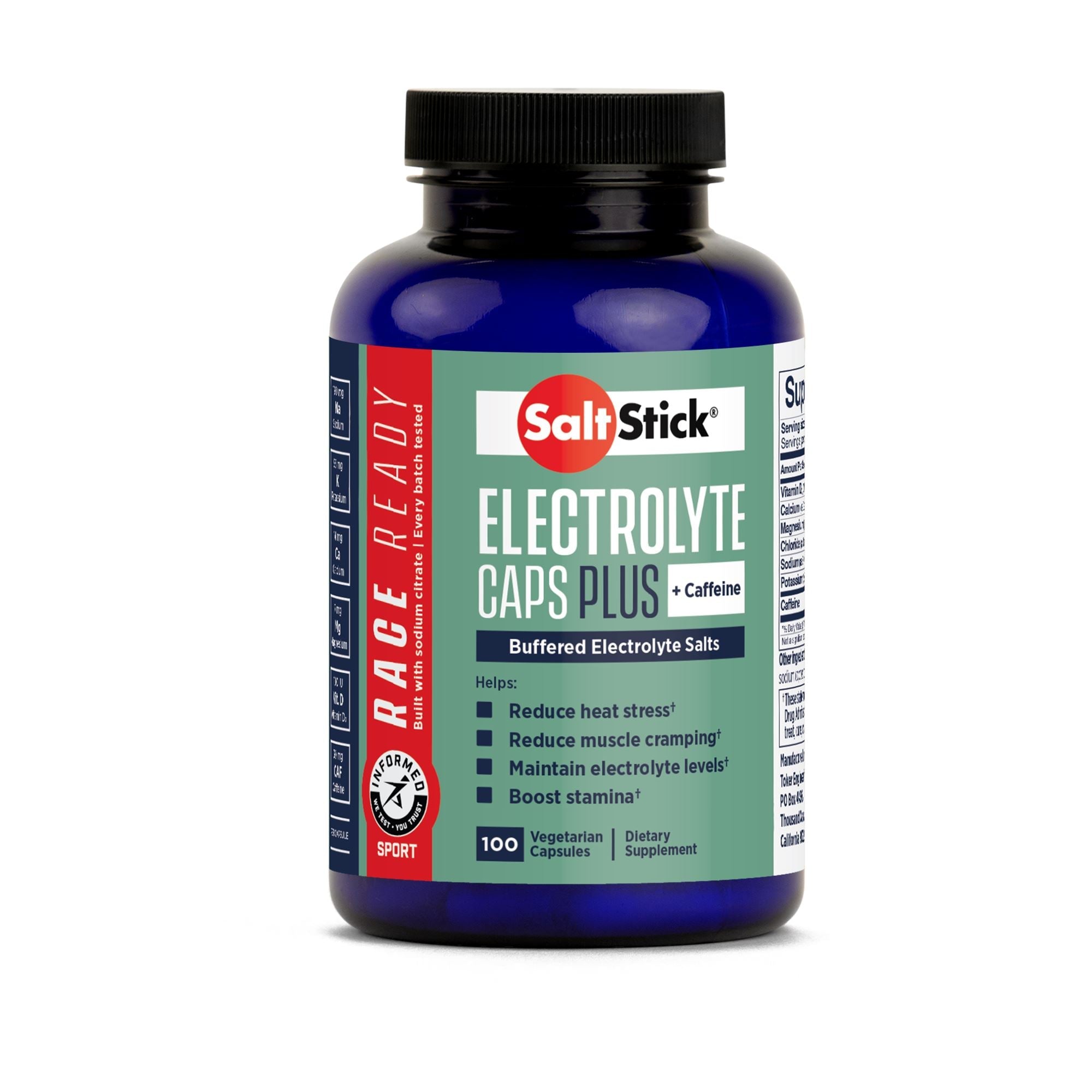 SaltStick Race Ready Electrolyte Caps Plus 100ct Bottle 