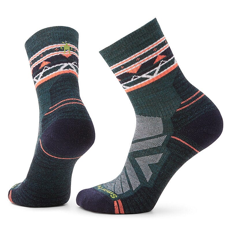 Smartwool Women's Hike Light Cushion Zig Zag Valley Mid Crew Socks Twilight Blue G74 S 