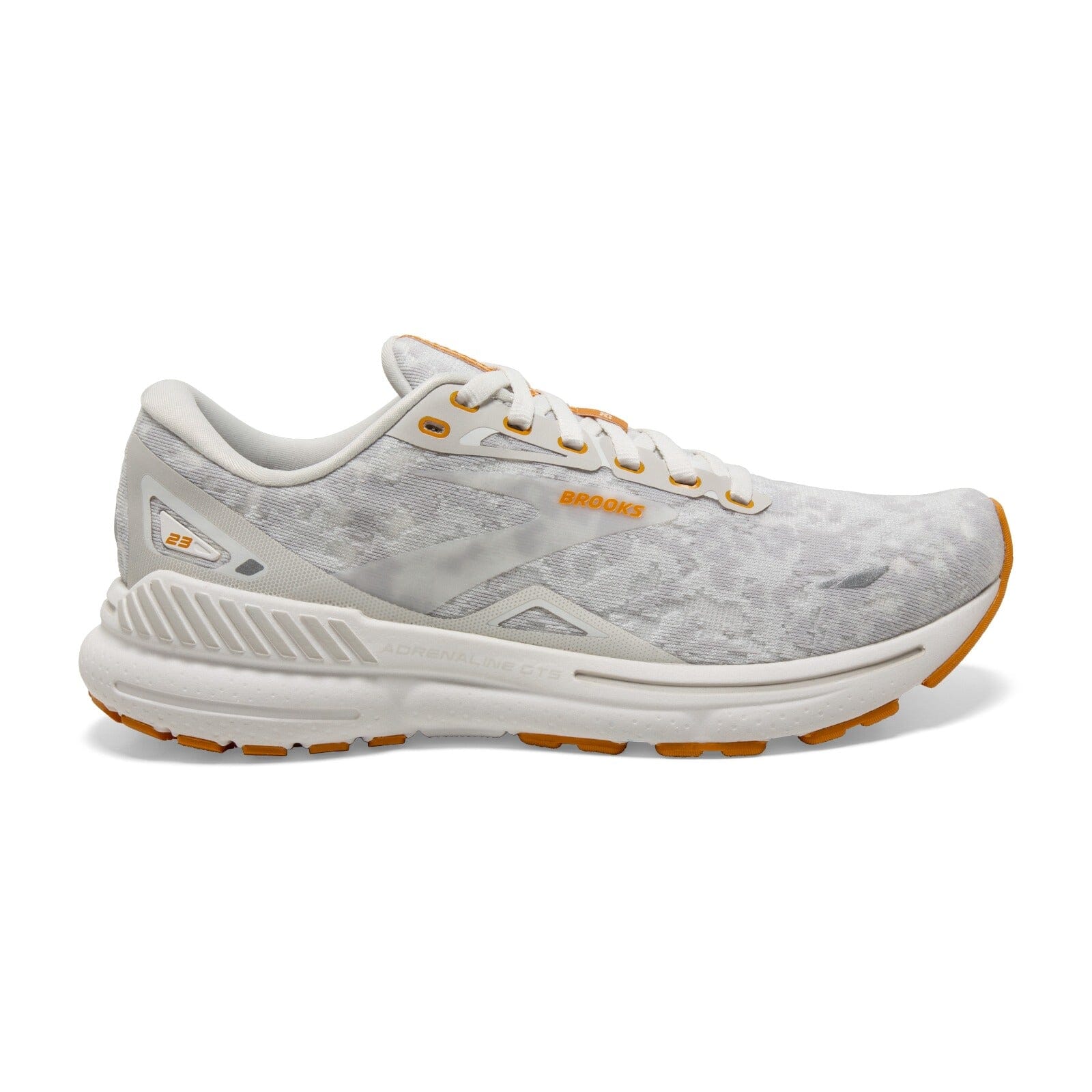 Brooks Women's Adrenaline GTS 23 Road Running Shoes Blanc/Gray/Sunflower US 6.5 