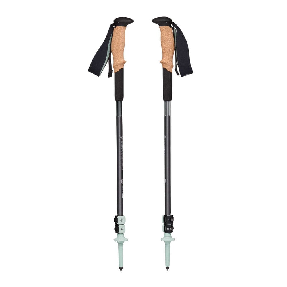 Black Diamond Pursuit Shock Trekking Poles Steel Grey/Foam Green 100-140 